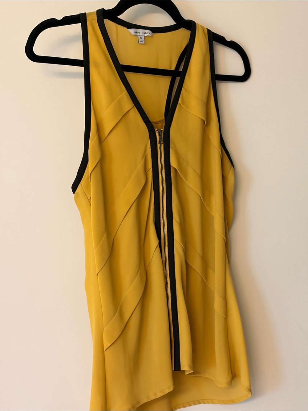 Naked Zebra Yellow Top with Black Trim